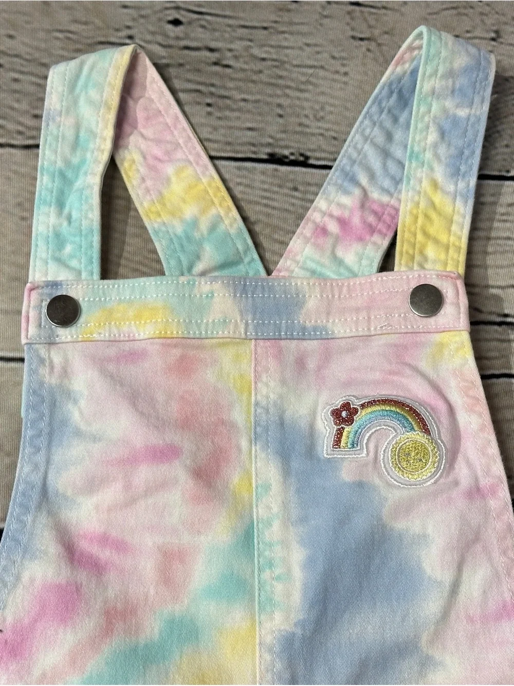 Garanimals Pastel Tie-Dye Shortalls Overalls - Pink, Blue, Yellow, Mint